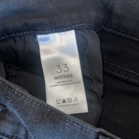 Mother Straight‎ Up Rambler Cargo Skim Jeans Black Size 33 NWT - Picture 12 of 15
